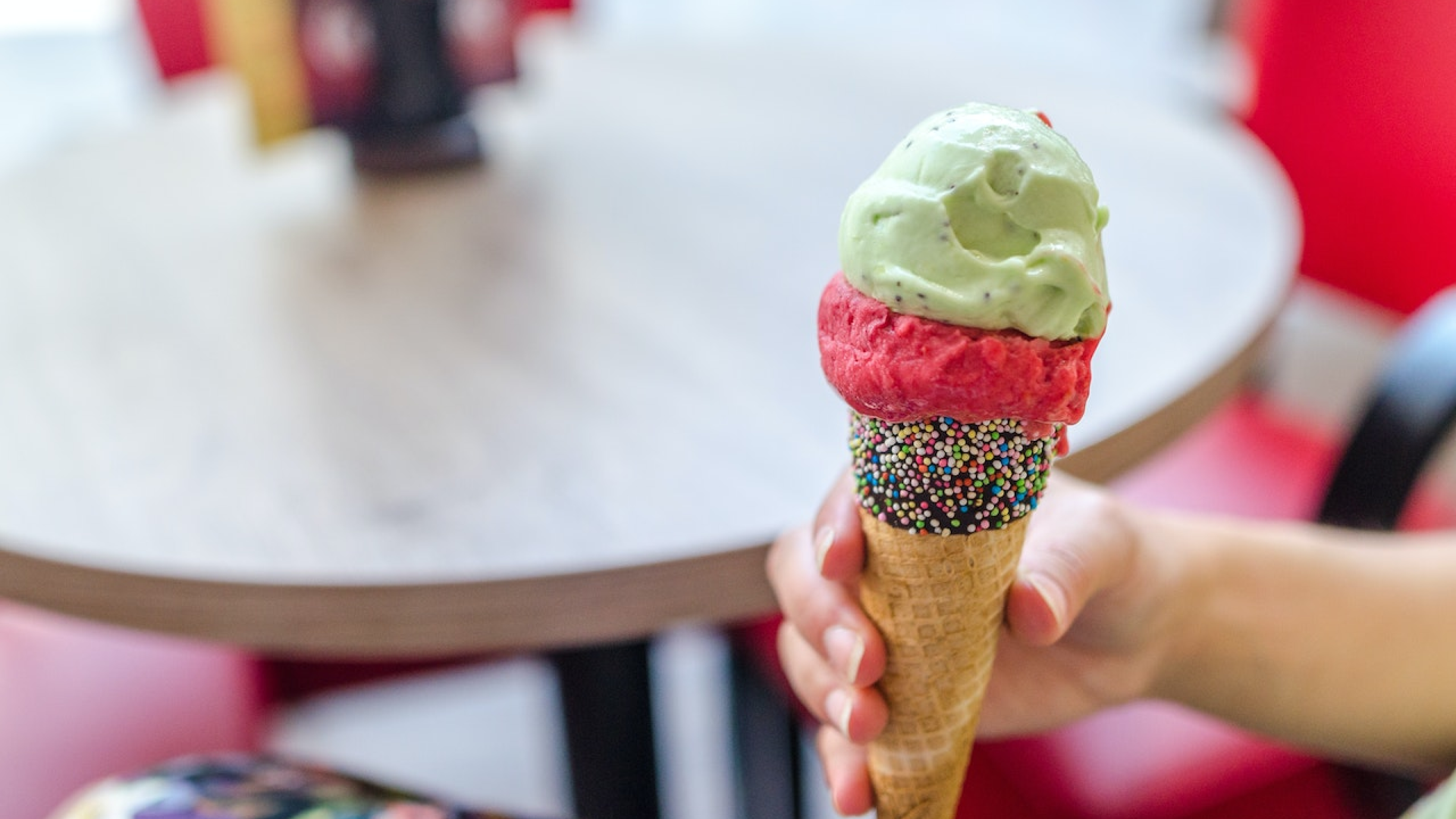 Person holding an ice cream