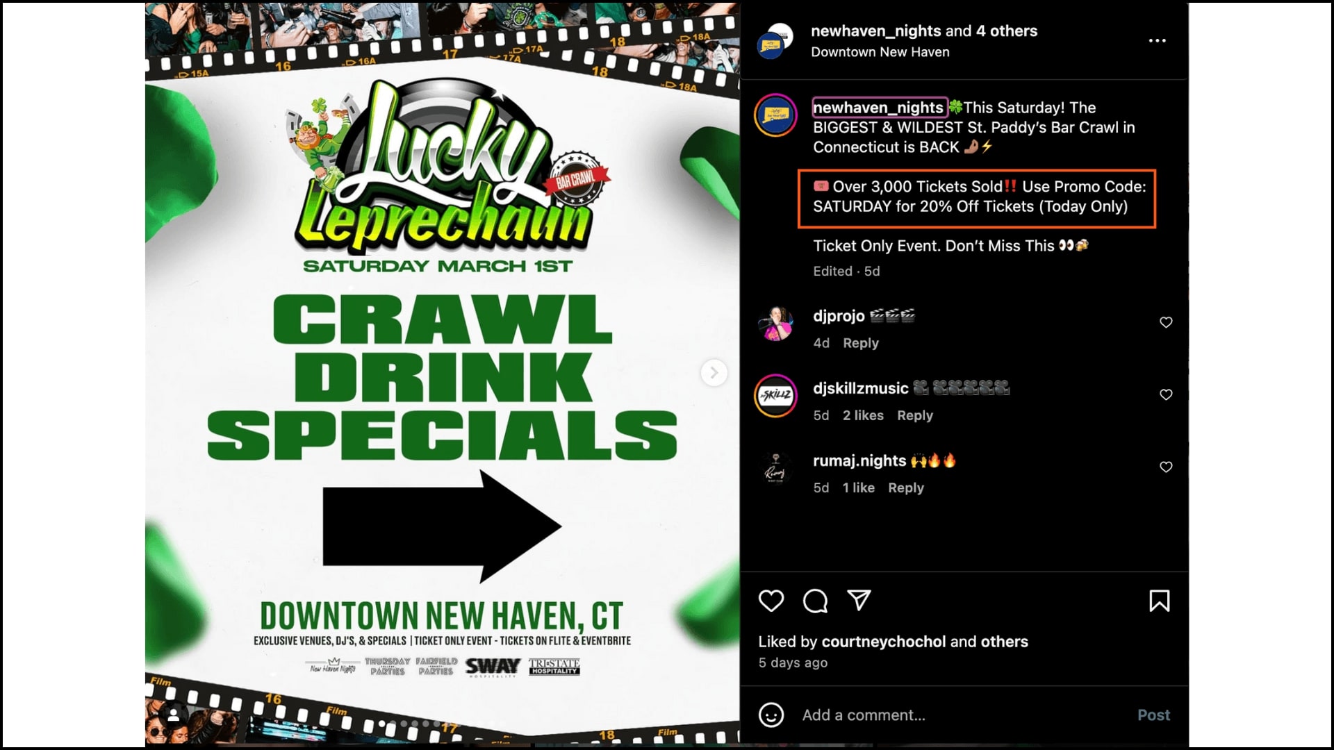 screenshot of newhaven's promo post